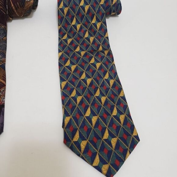 Structure Men's Ties Multicolor 100% Silk Bundle Of 2 - Picture 3 of 11